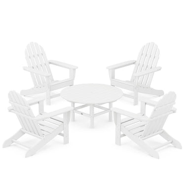 POLYWOOD Classic Adirondack 5-Piece Conversation Set - White